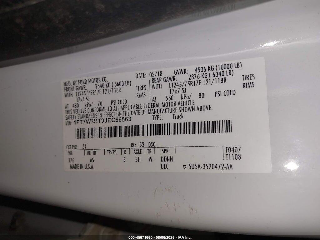 1FT7W3BT9JEC66563 2018 FORD F-350 photo no. 4