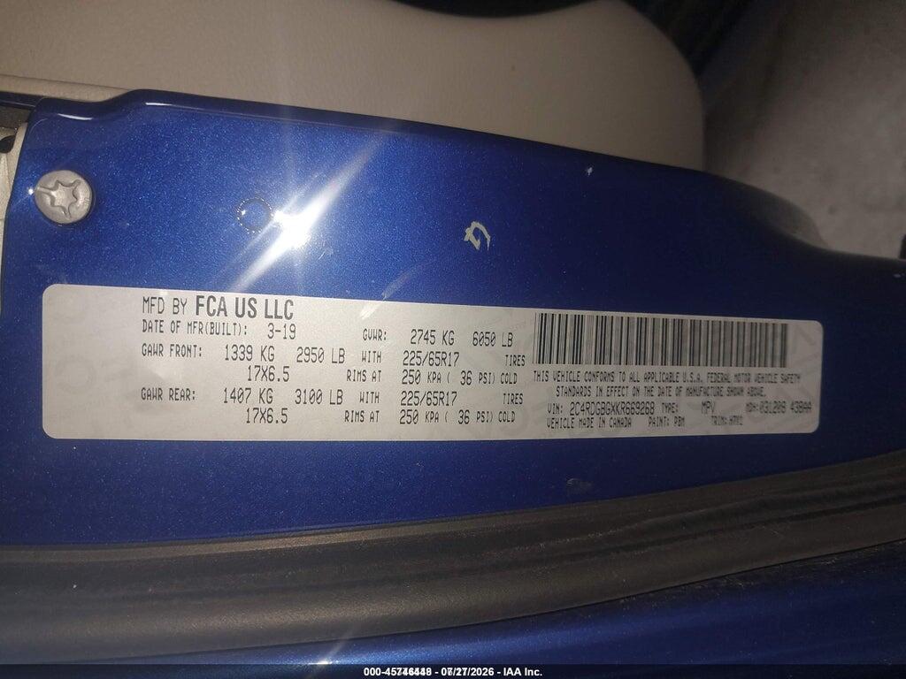 2C4RDGBGXKR669268 2019 DODGE GRAND CARAVAN photo no. 9