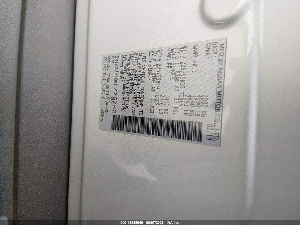 5N1AT2MT0KC776282 2019 NISSAN ROGUE photo no. 9