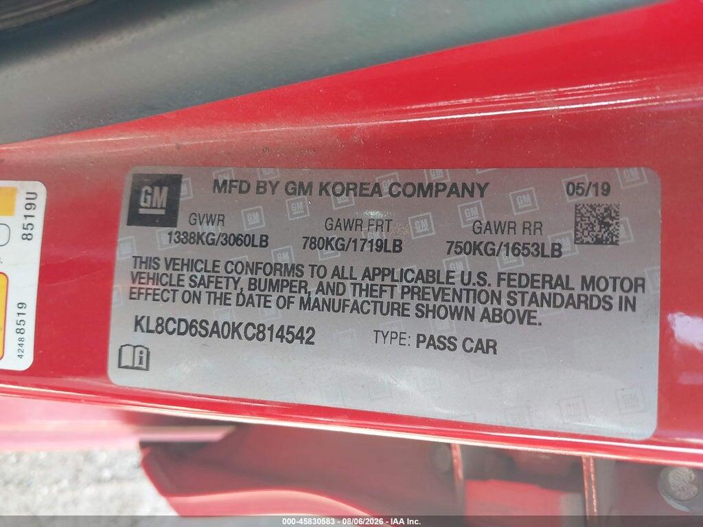 KL8CD6SA0KC814542 2019 CHEVROLET SPARK photo no. 9