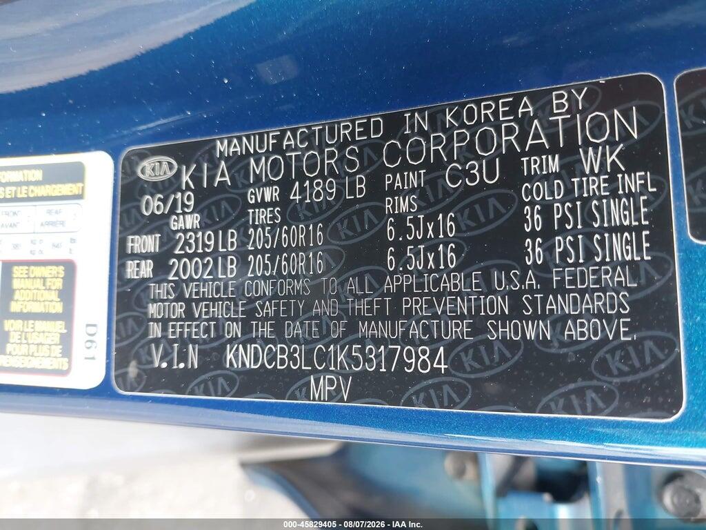 KNDCB3LC1K5317984 2019 KIA NIRO photo no. 9