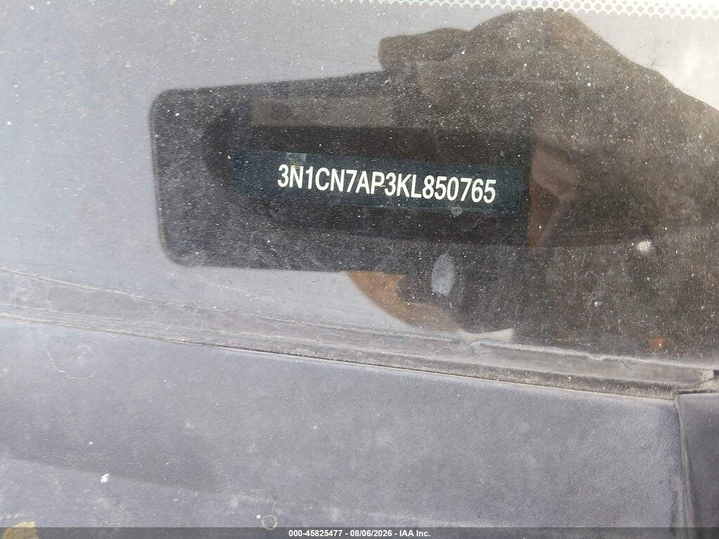 3N1CN7AP3KL850765 2019 NISSAN VERSA photo no. 9