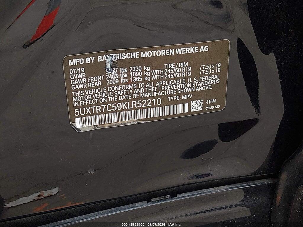 5UXTR7C59KLR52210 2019 BMW X3 photo no. 9