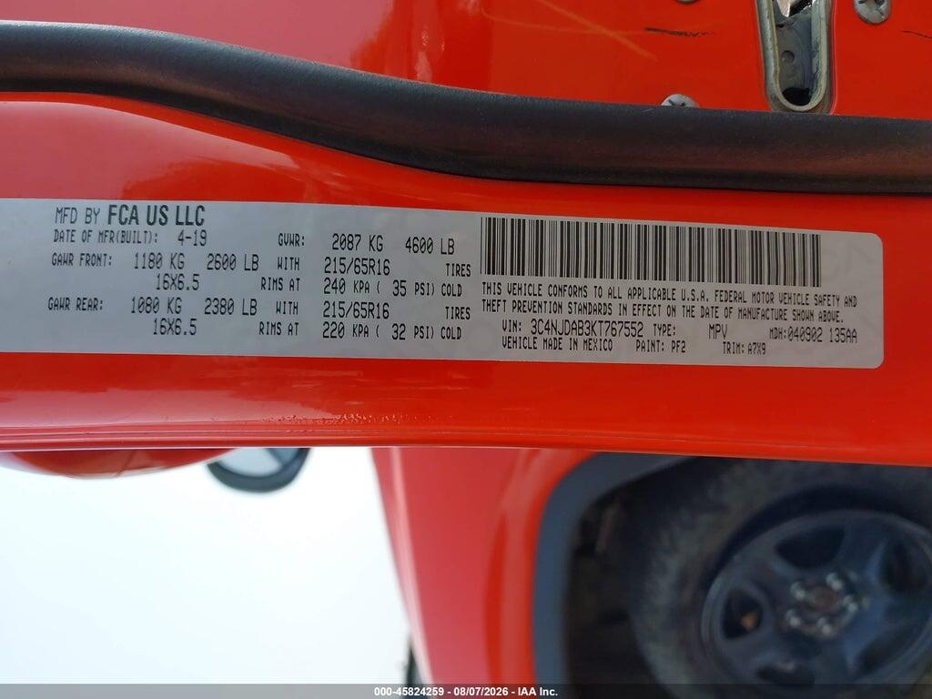 3C4NJDAB3KT767552 2019 JEEP COMPASS photo no. 9