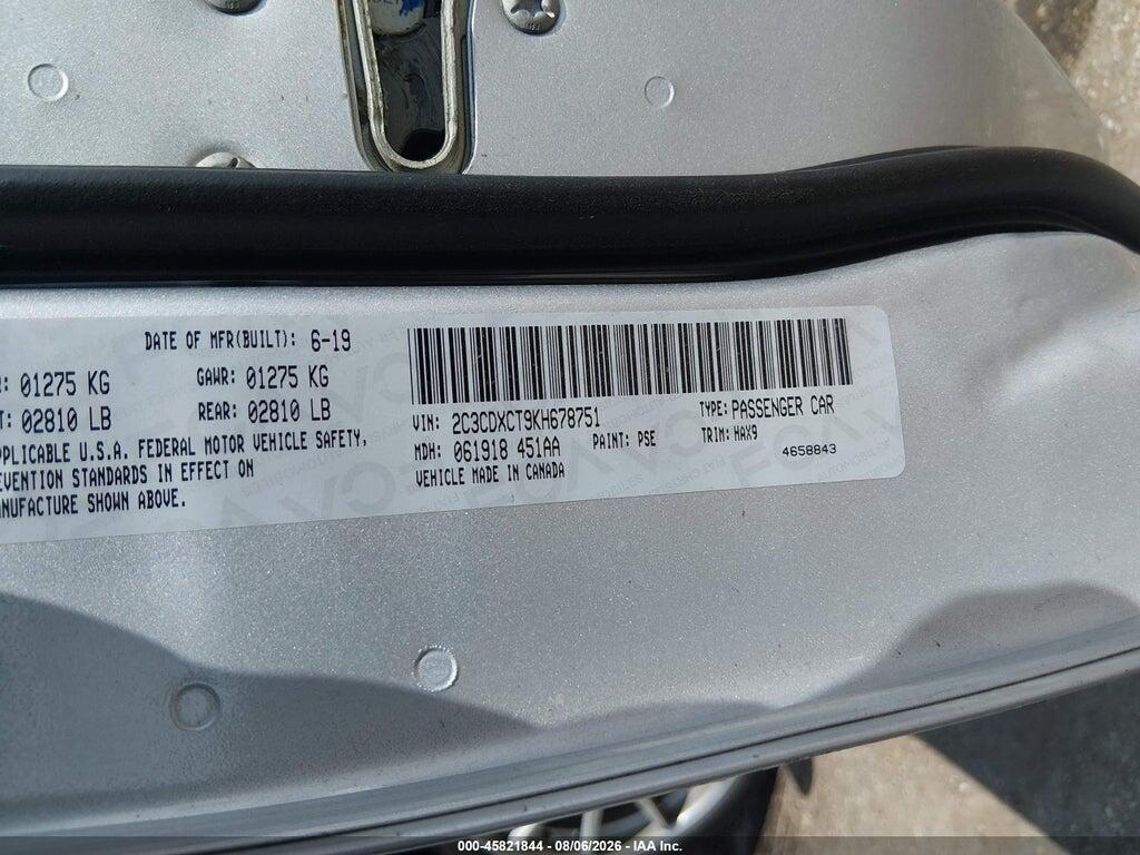 2C3CDXCT9KH678751 2019 DODGE CHARGER photo no. 9