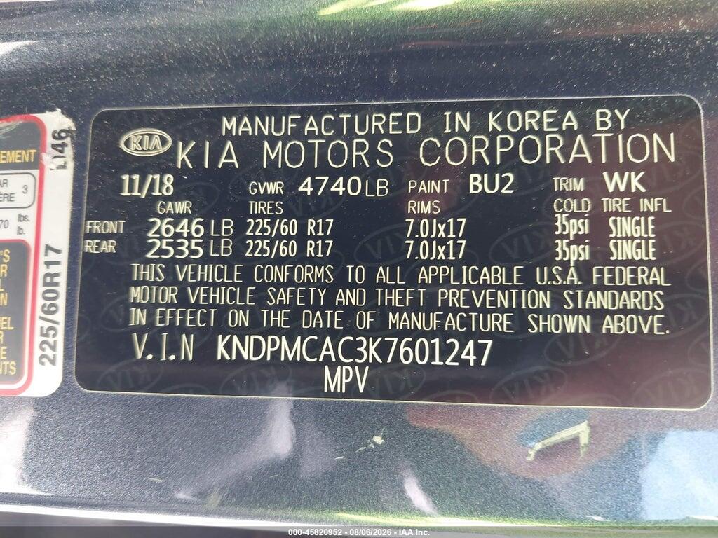 KNDPMCAC3K7601247 2019 KIA SPORTAGE photo no. 9