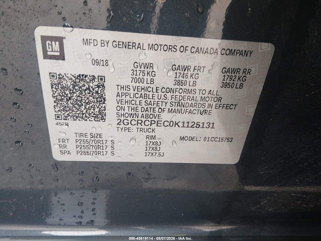 2GCRCPEC0K1125131 2019 CHEVROLET SILVERADO 1500 LD photo no. 9