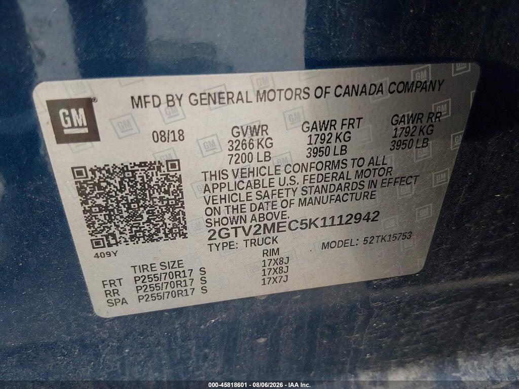 2GTV2MEC5K1112942 2019 GMC SIERRA 1500 LIMITED photo no. 9