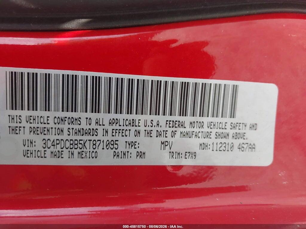 3C4PDCBB5KT871095 2019 DODGE JOURNEY photo no. 9