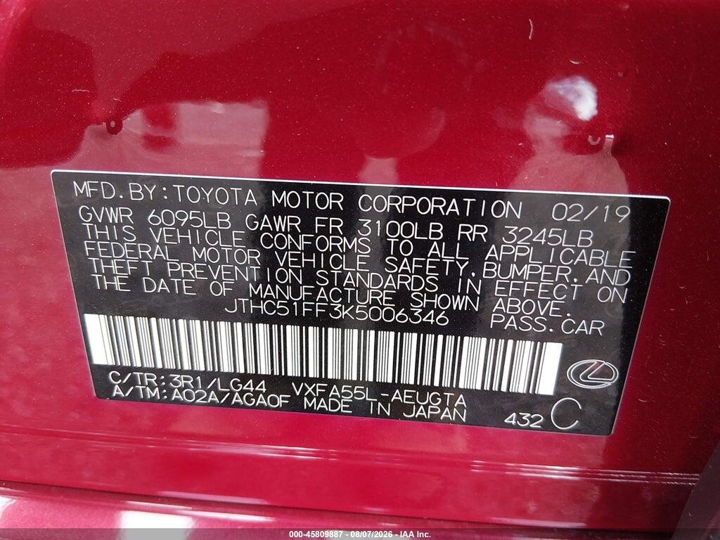 JTHC51FF3K5006346 2019 LEXUS LS 500 photo no. 9