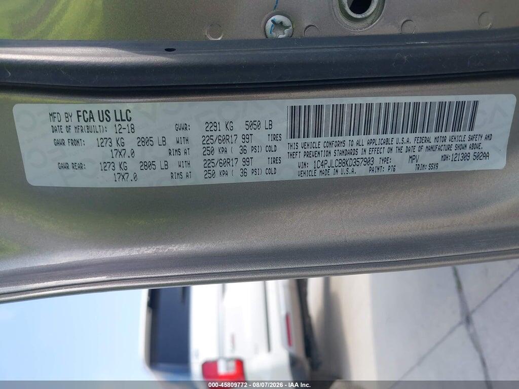 1C4PJLCB8KD357903 2019 JEEP CHEROKEE photo no. 9
