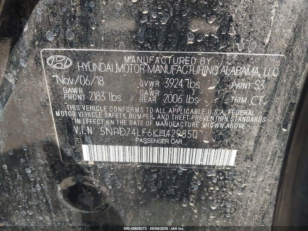 5NPD74LF6KH429850 2019 HYUNDAI ELANTRA photo no. 9