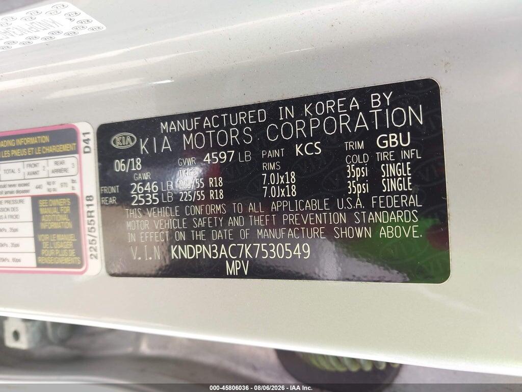 KNDPN3AC7K7530549 2019 KIA SPORTAGE photo no. 9