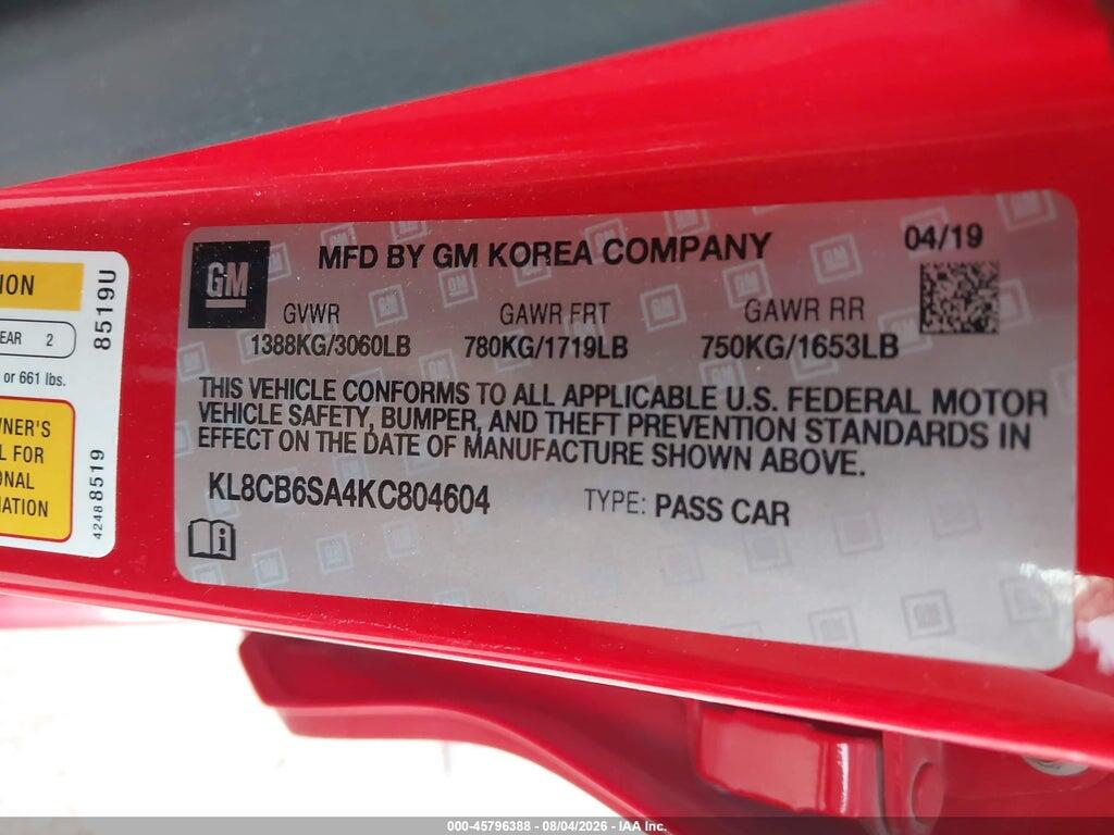 KL8CB6SA4KC804604 2019 CHEVROLET SPARK photo no. 9