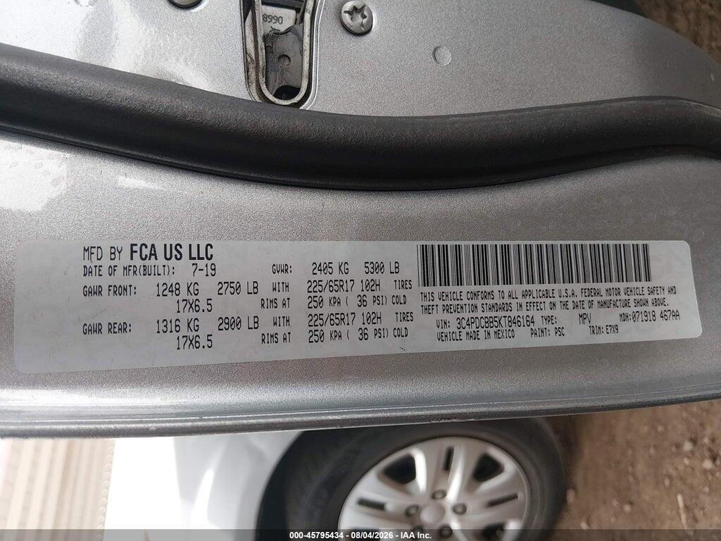 3C4PDCBB5KT846164 2019 DODGE JOURNEY photo no. 9