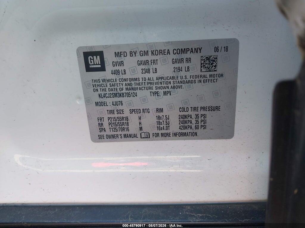KL4CJ2SM3KB705124 2019 BUICK ENCORE photo no. 9
