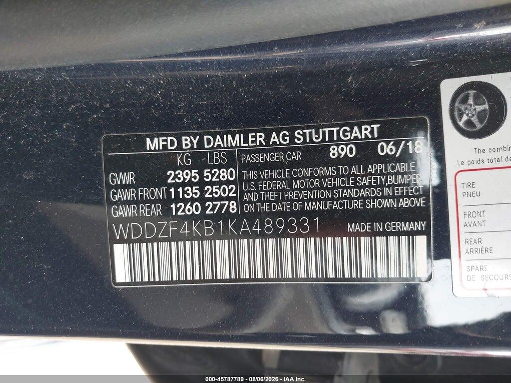 WDDZF4KB1KA489331 2019 MERCEDES-BENZ E 300 photo no. 9