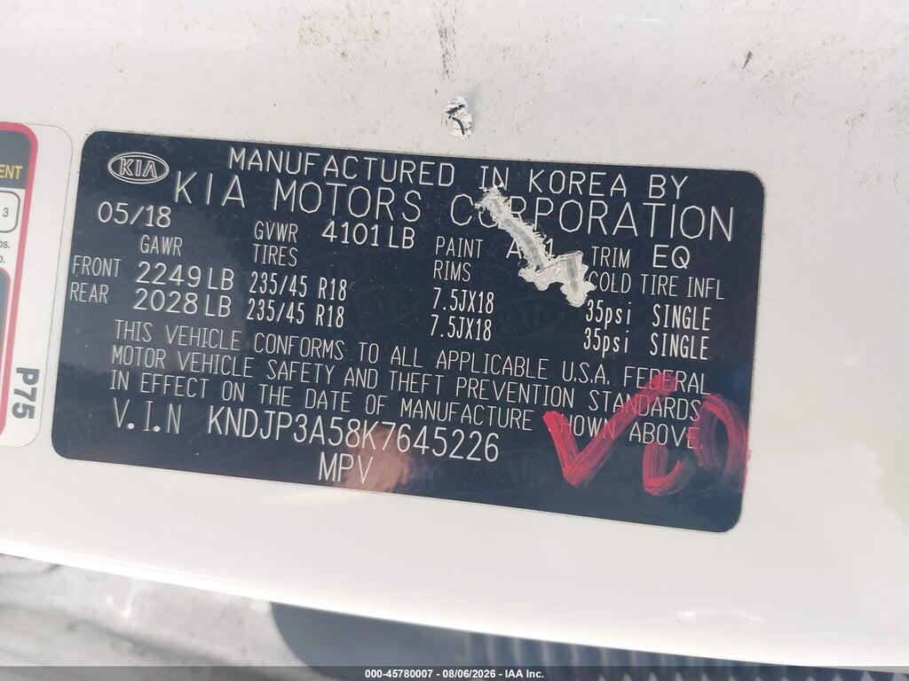 KNDJP3A58K7645226 2019 KIA SOUL photo no. 9