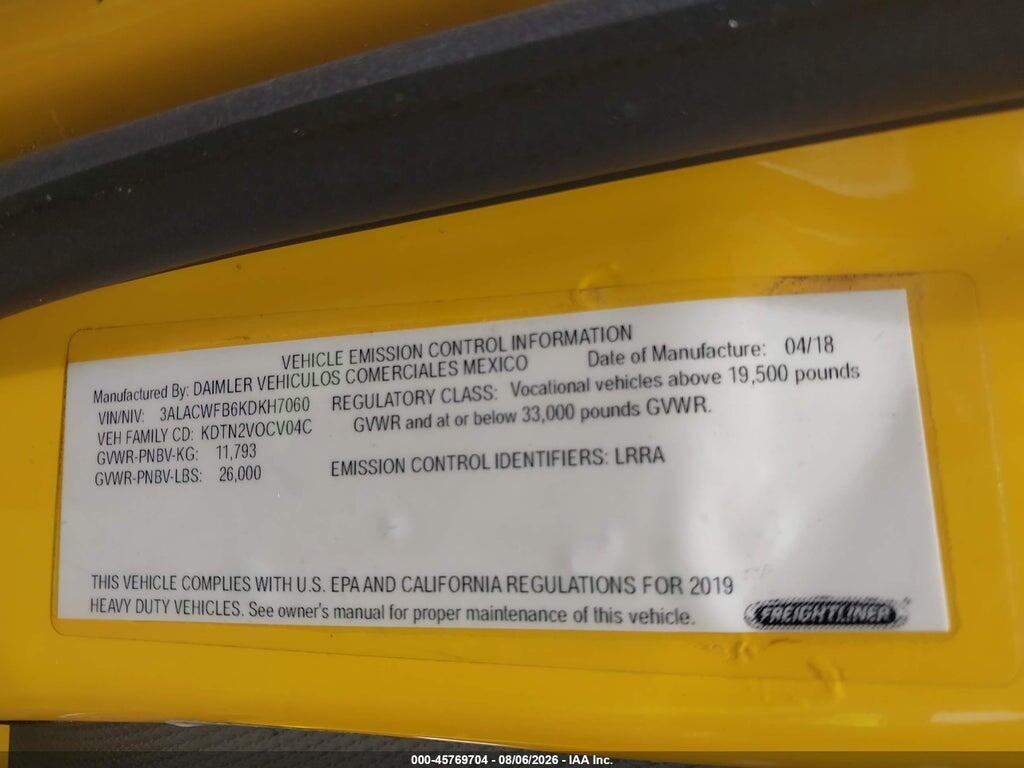 3ALACWFB6KDKH7060 2019 FREIGHTLINER M2 106 photo no. 8