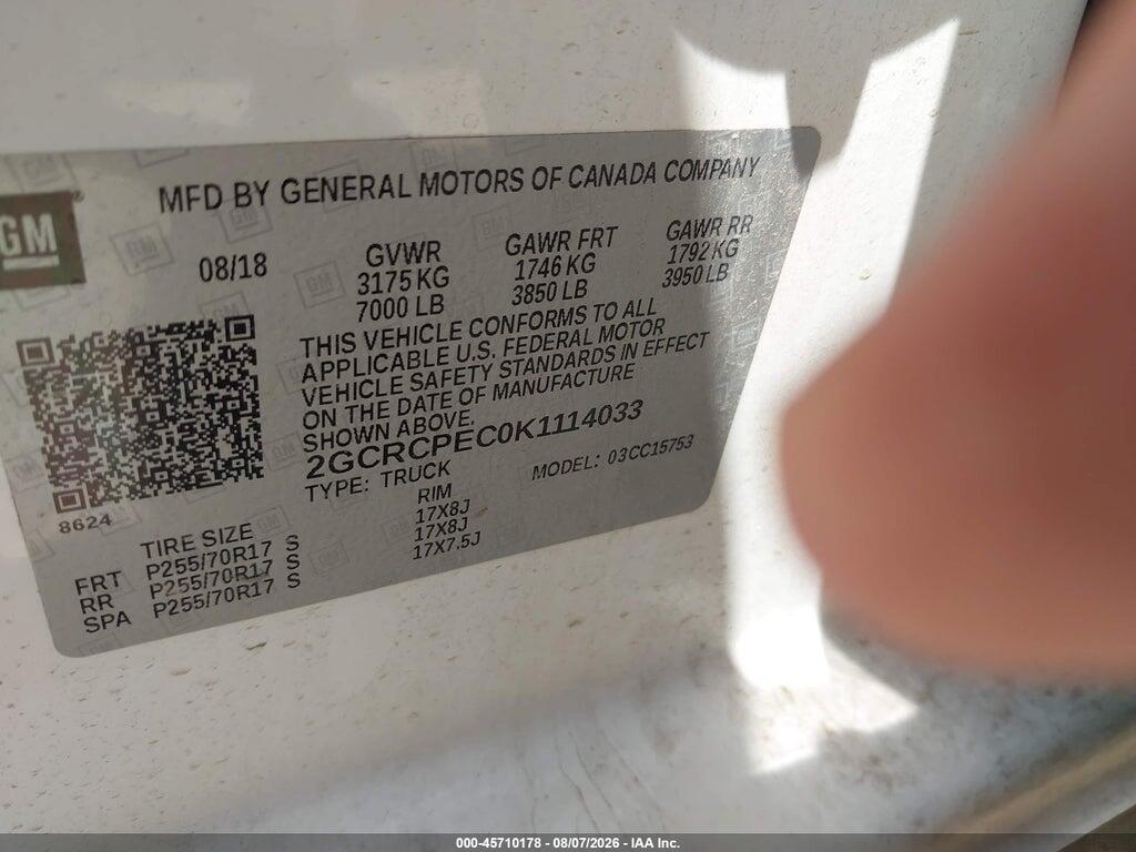 2GCRCPEC0K1114033 2019 CHEVROLET SILVERADO 1500 LD photo no. 9
