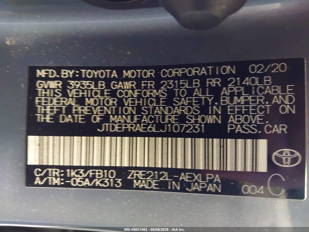 JTDEPRAE6LJ107231 2020 TOYOTA COROLLA photo no. 9