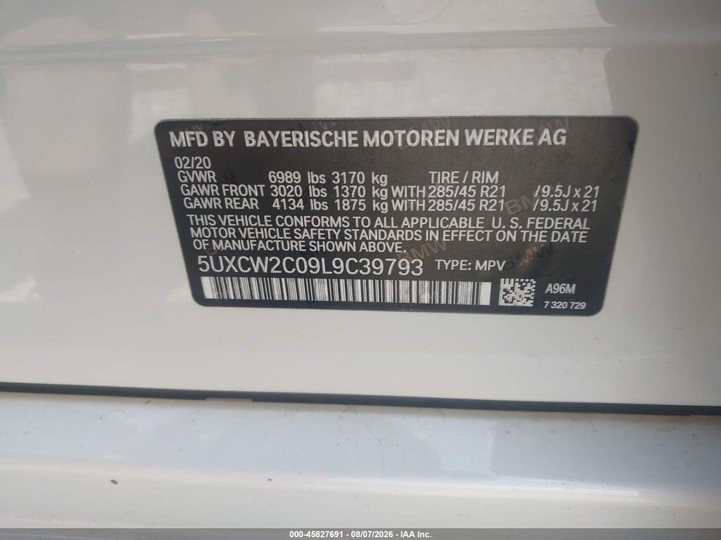 5UXCW2C09L9C39793 2020 BMW X7 photo no. 9