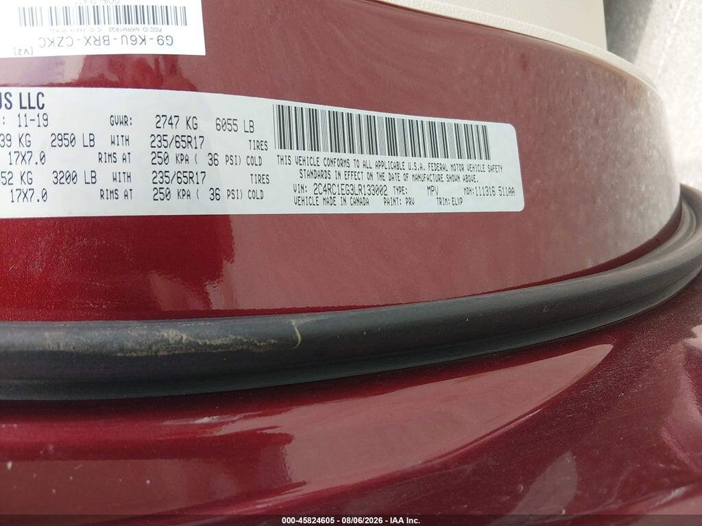 2C4RC1EG3LR133002 2020 CHRYSLER PACIFICA photo no. 9