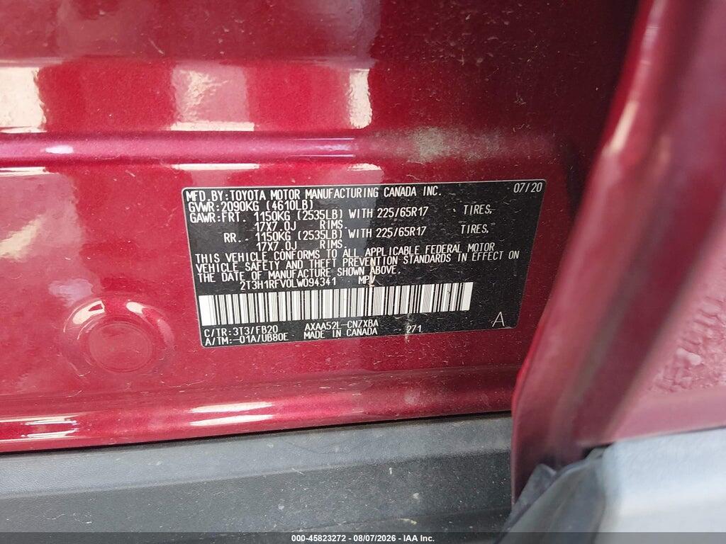 2T3H1RFV0LW094341 2020 TOYOTA RAV4 photo no. 9