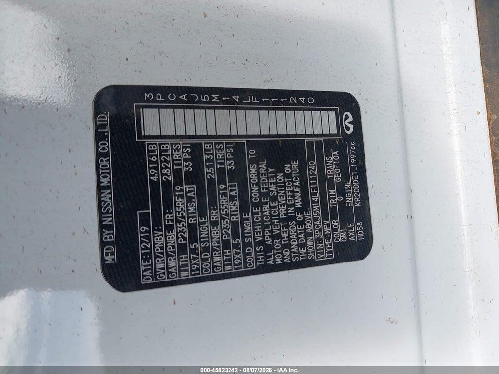 3PCAJ5M14LF111240 2020 INFINITI QX50 photo no. 9