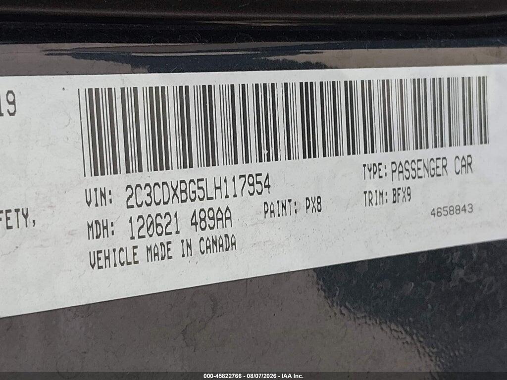 2C3CDXBG5LH117954 2020 DODGE CHARGER photo no. 9