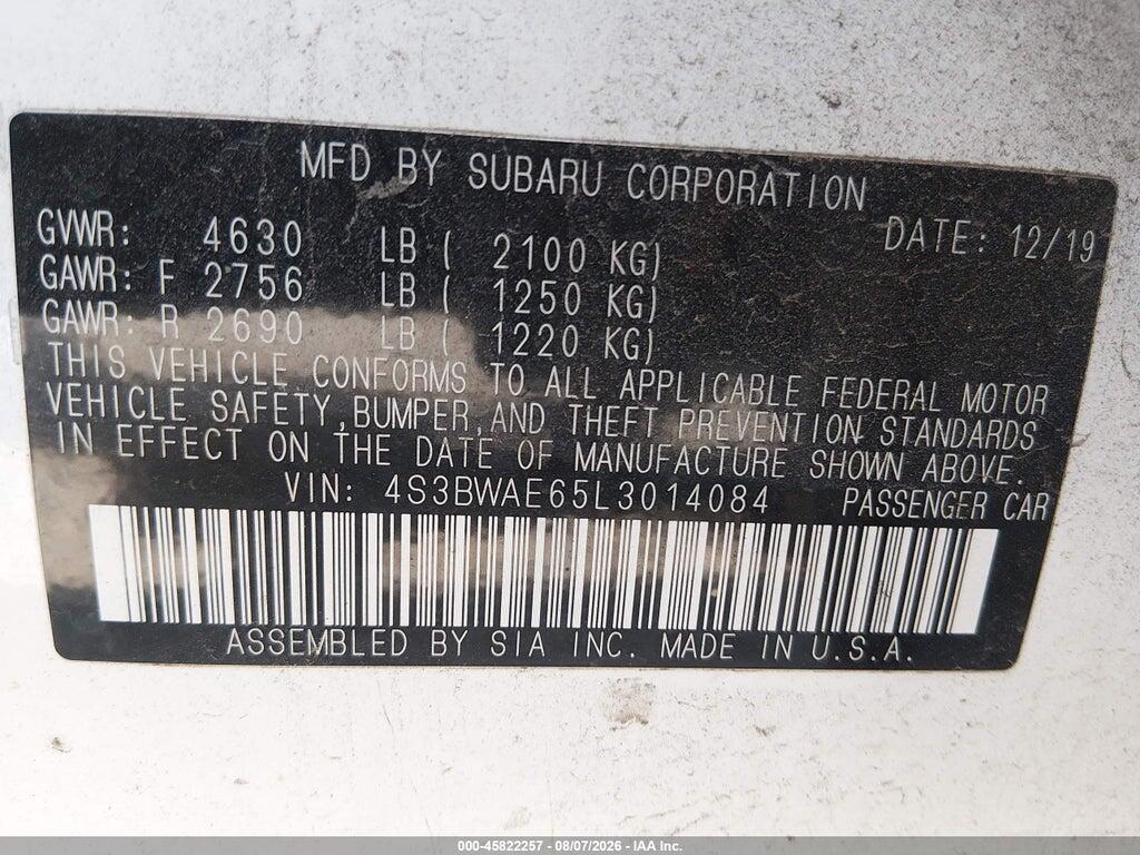 4S3BWAE65L3014084 2020 SUBARU LEGACY photo no. 9