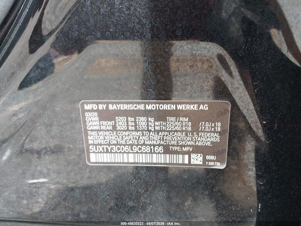 5UXTY3C06L9C68166 2020 BMW X3 photo no. 9