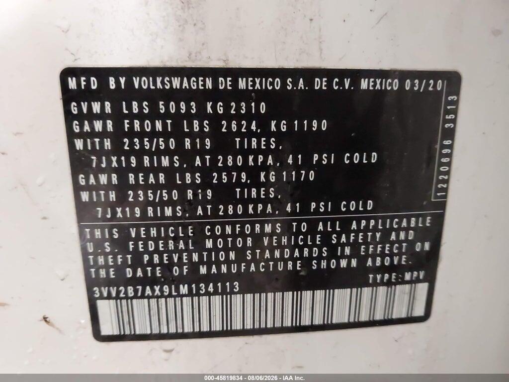 3VV2B7AX9LM134113 2020 VOLKSWAGEN TIGUAN photo no. 9