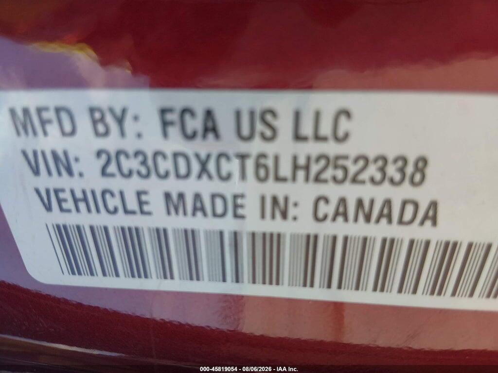 2C3CDXCT6LH252338 2020 DODGE CHARGER photo no. 9
