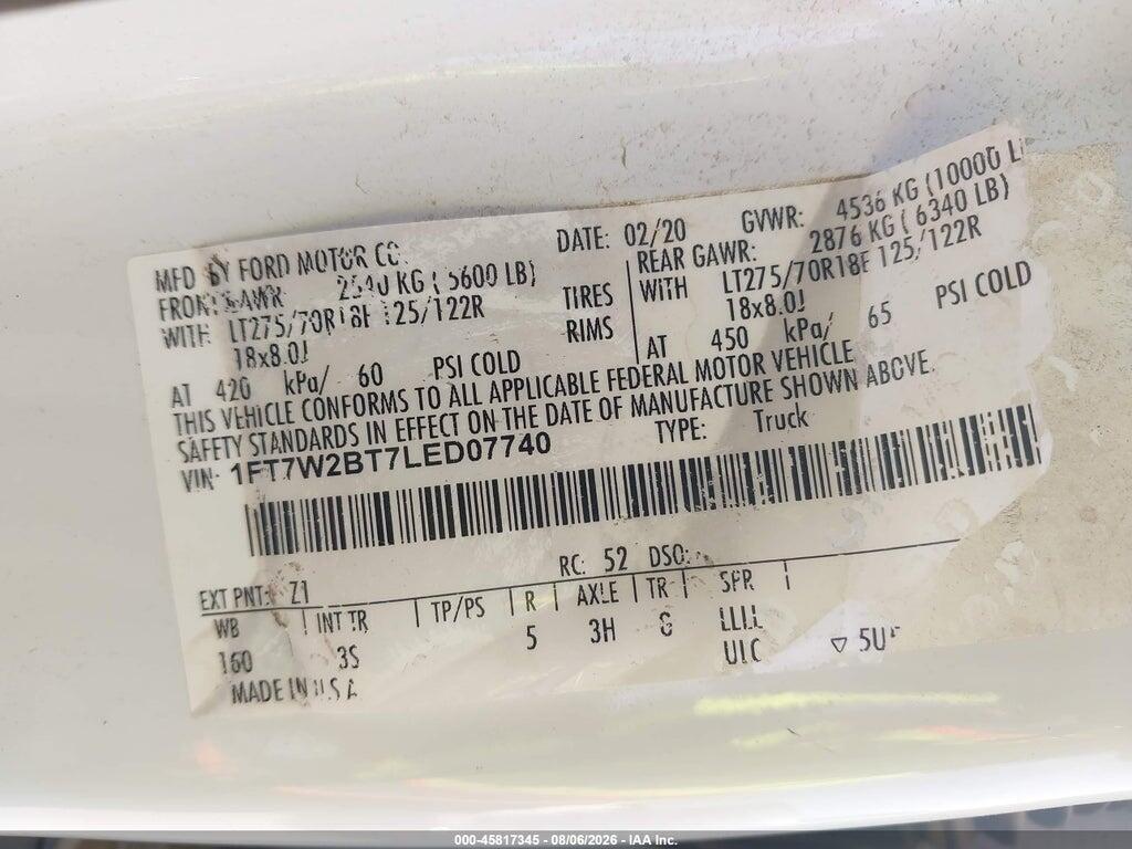 1FT7W2BT7LED07740 2020 FORD F-250 photo no. 9