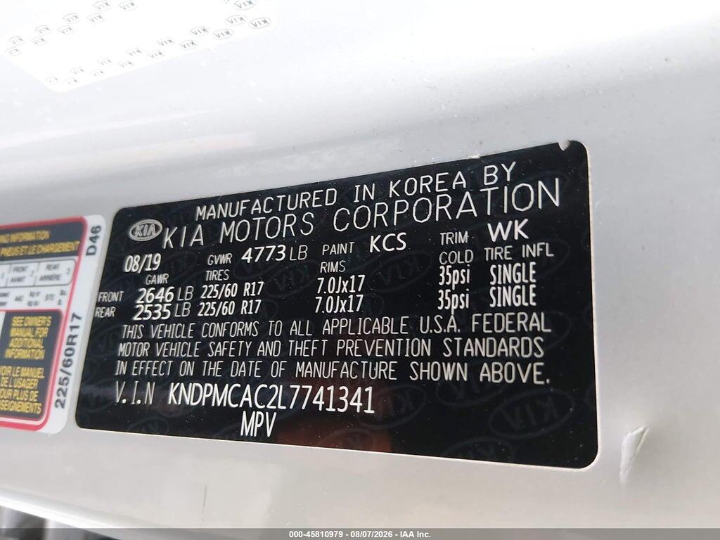 KNDPMCAC2L7741341 2020 KIA SPORTAGE photo no. 9