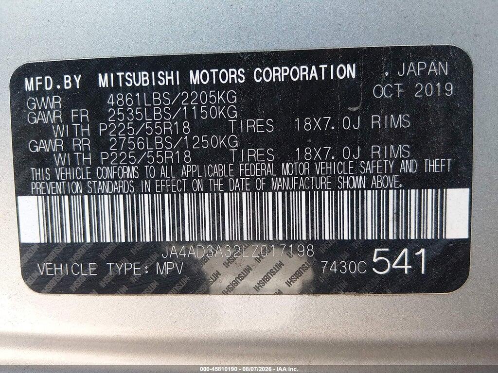 JA4AD3A32LZ017198 2020 MITSUBISHI OUTLANDER photo no. 9