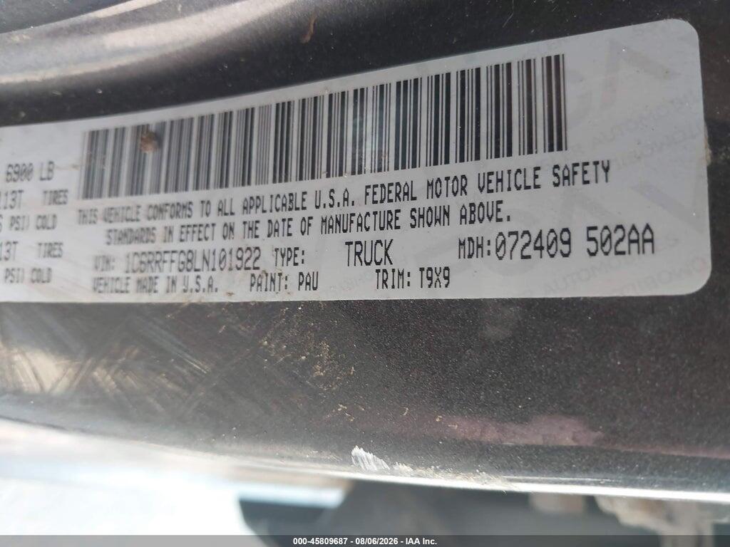 1C6RRFFG8LN101922 2020 RAM 1500 photo no. 9