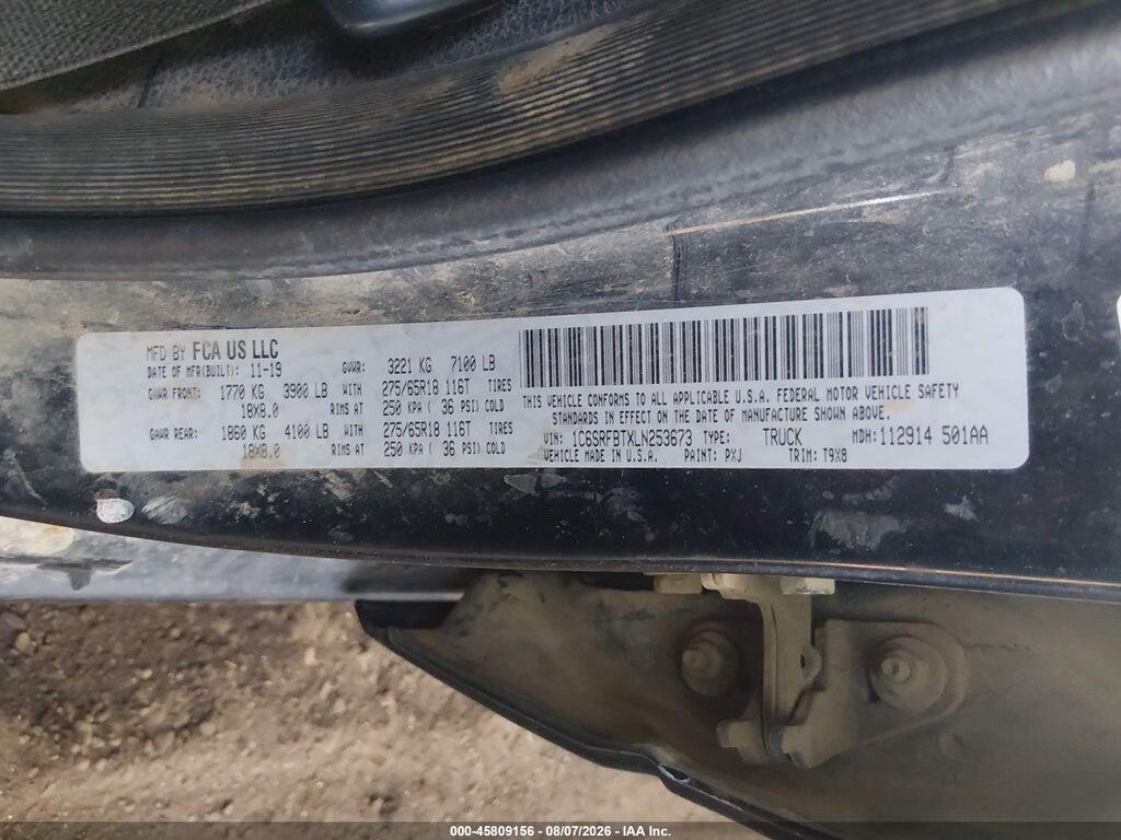 1C6SRFBTXLN253673 2020 RAM 1500 photo no. 9