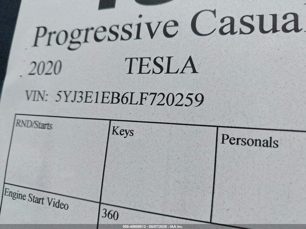 5YJ3E1EB6LF720259 2020 TESLA MODEL 3 photo no. 5