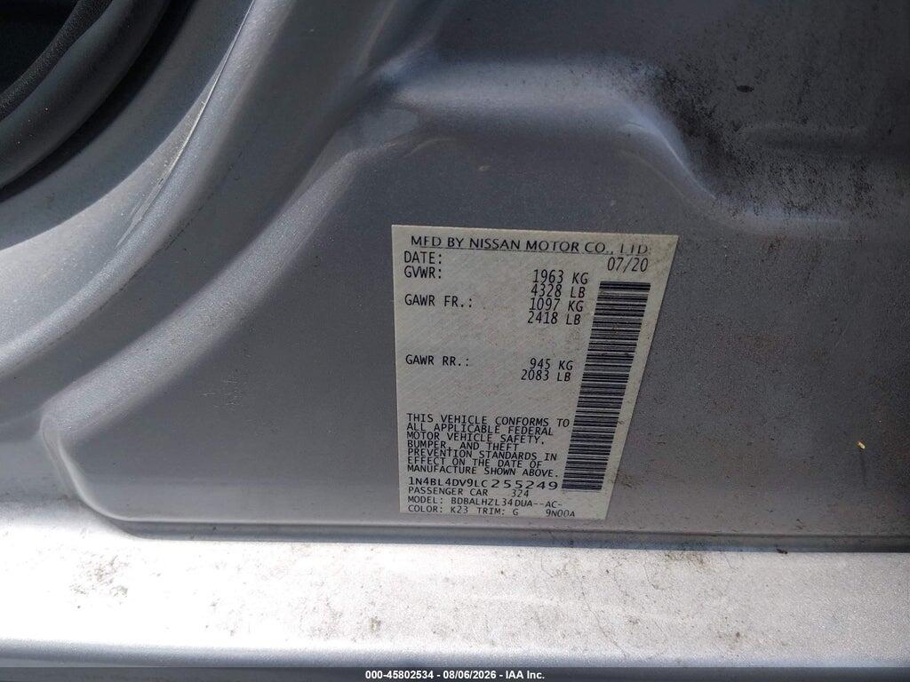 1N4BL4DV9LC255249 2020 NISSAN ALTIMA photo no. 9