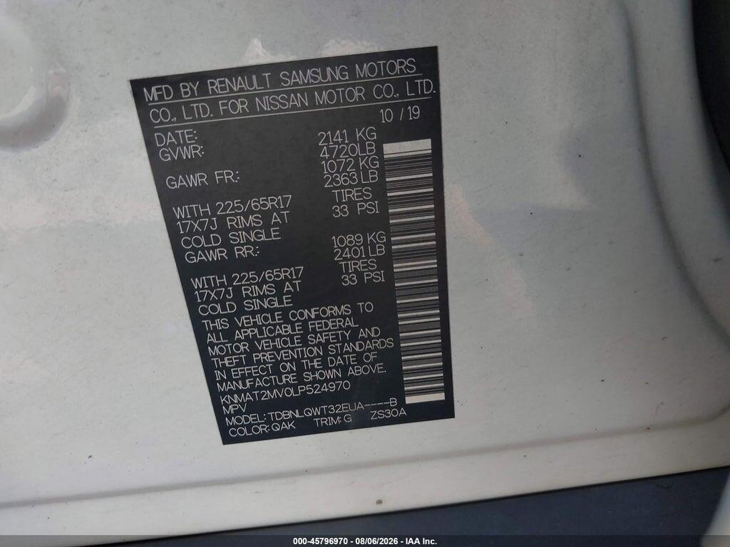 KNMAT2MV0LP524970 2020 NISSAN ROGUE photo no. 9