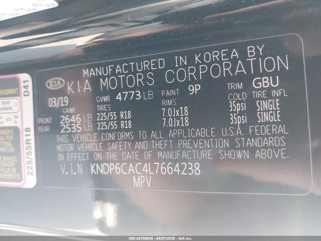 KNDP6CAC4L7664238 2020 KIA SPORTAGE photo no. 9