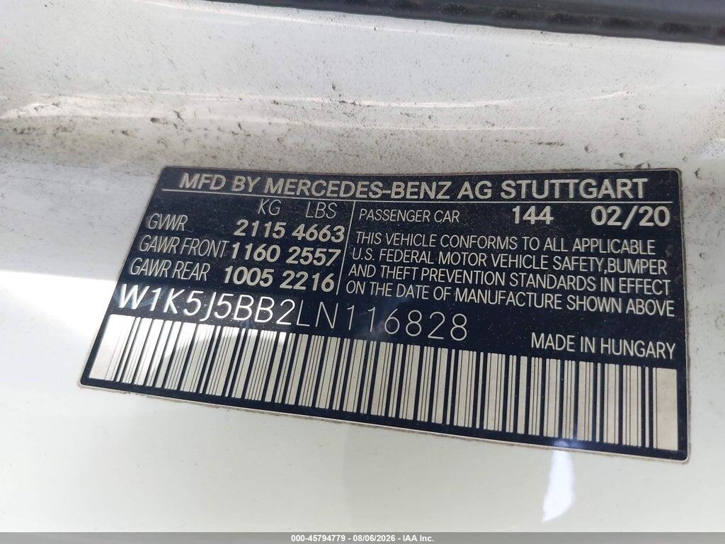 W1K5J5BB2LN116828 2020 MERCEDES-BENZ AMG CLA 35 photo no. 9