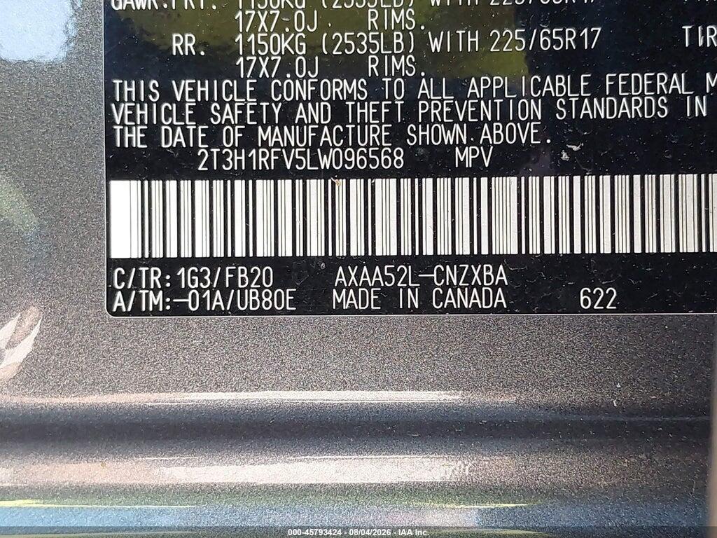 2T3H1RFV5LW096568 2020 TOYOTA RAV4 photo no. 9