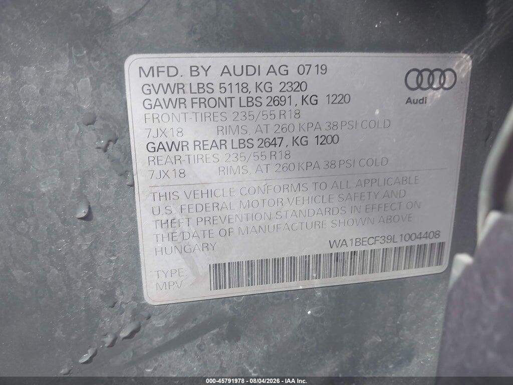 WA1BECF39L1004408 2020 AUDI Q3 photo no. 9