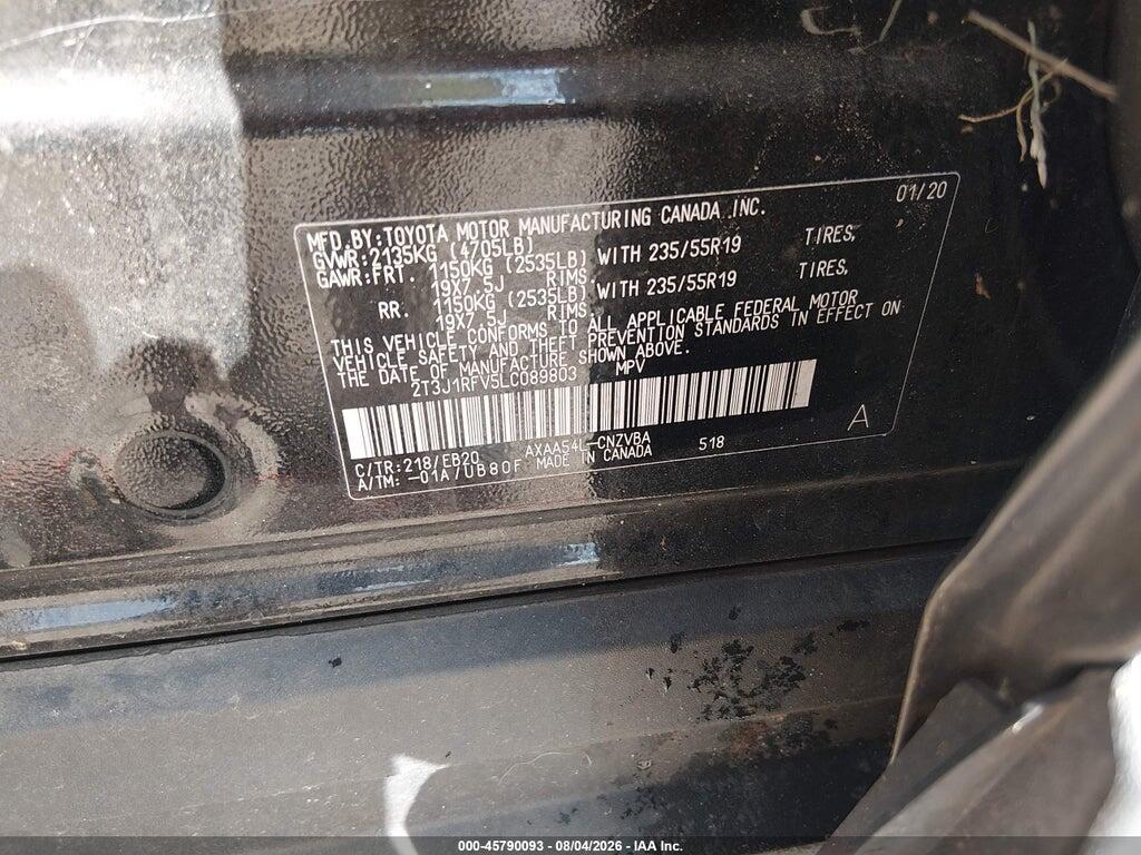 2T3J1RFV5LC089803 2020 TOYOTA RAV4 photo no. 9