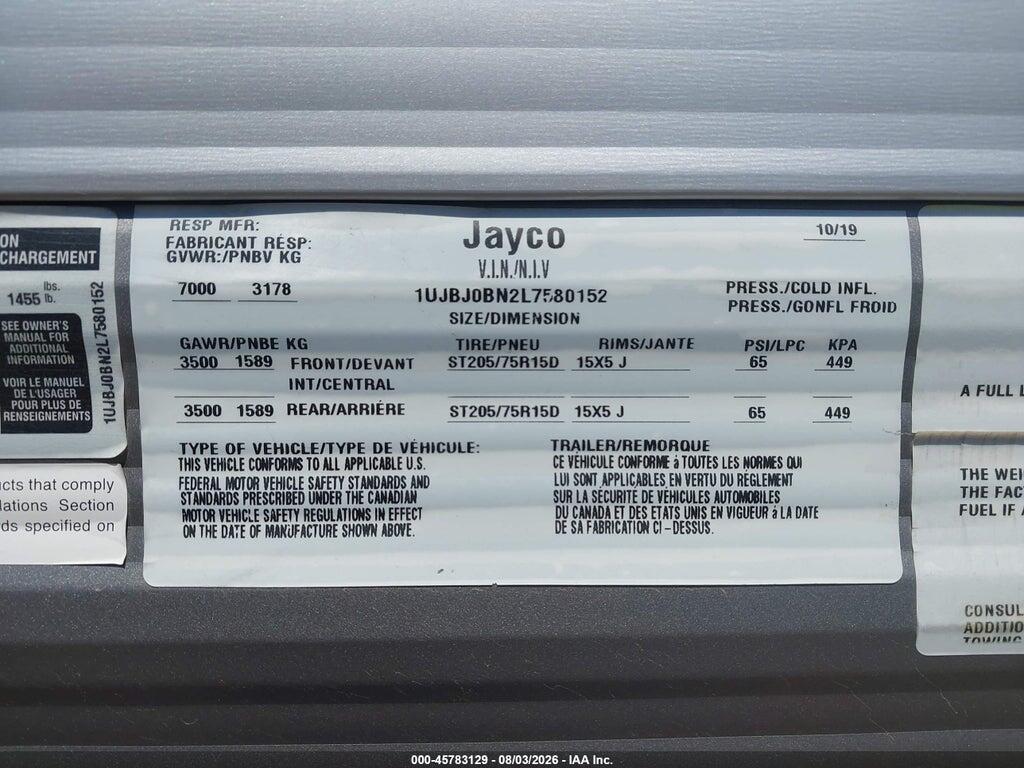 1UJBJ0BN2L7580152 2020 JAYCO OTHER photo no. 9