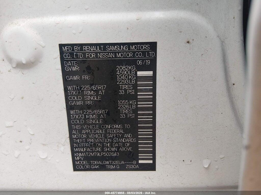 KNMAT2MT9LP502643 2020 NISSAN ROGUE photo no. 9