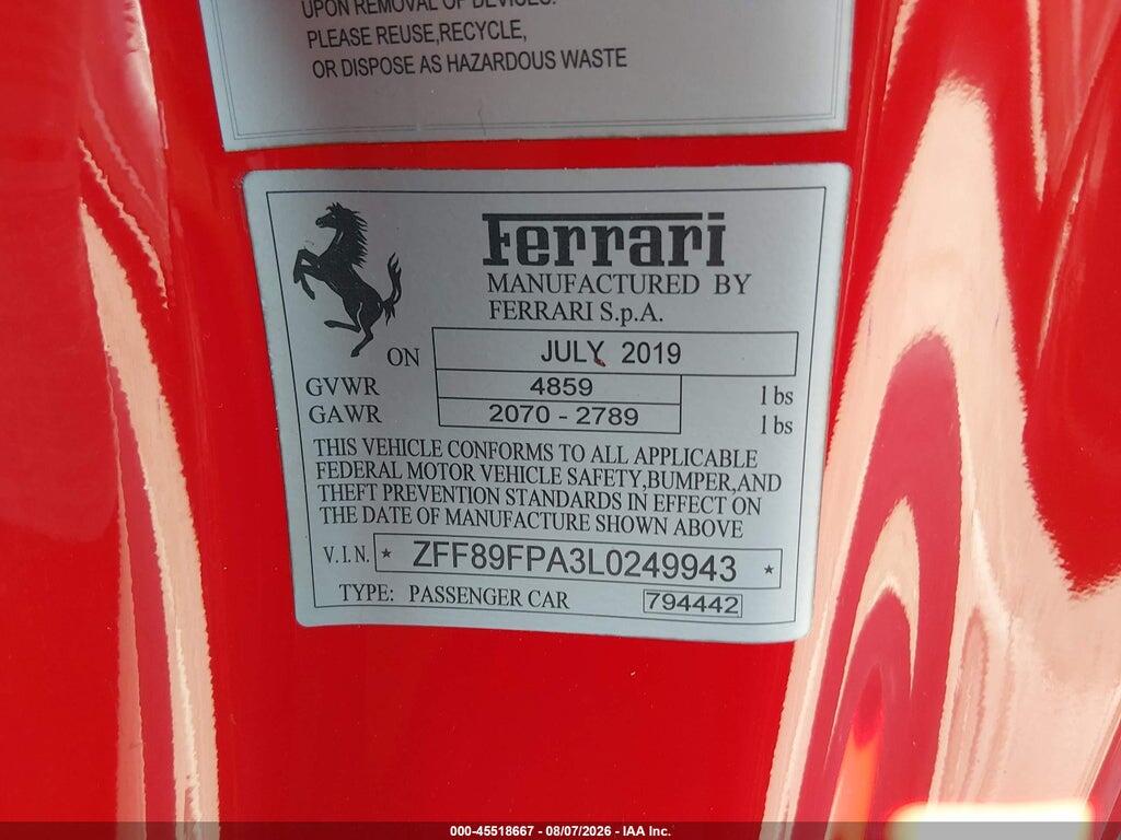 ZFF89FPA3L0249943 2020 FERRARI PORTOFINO photo no. 9